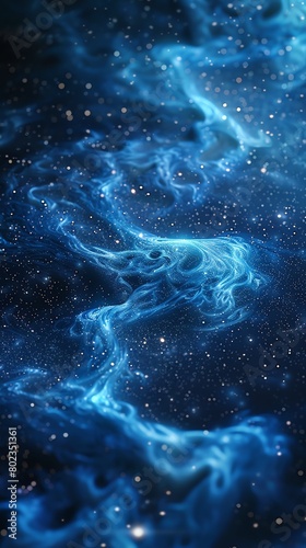 galaxy of Blue, 3D render © Holly