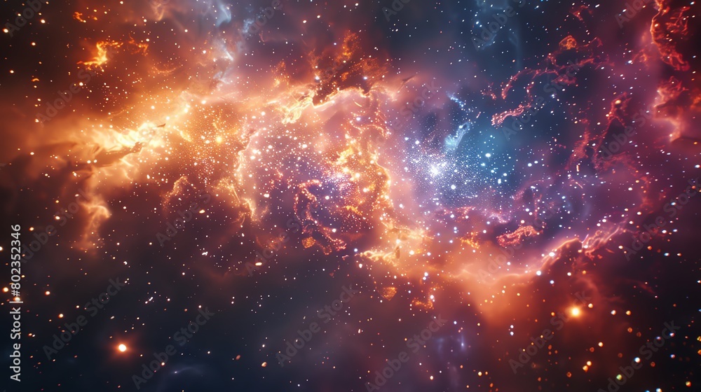 Naklejka premium galaxy of Fireworks, professional color grading