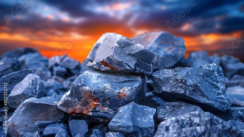 The significance of petalite as a lithium source for the battery industry. Concept Petalite, Lithium Source, Battery Industry, Significance, Materials Supply photo