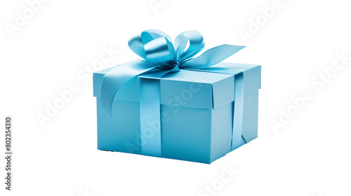 a blue gift box with a bow © Nikola