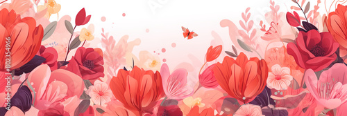 Ein farbenfroher Blumenhintergrund mit Textfreiraum photo
