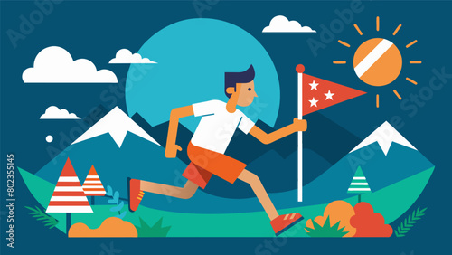 Immerse yourself in the spirit of independence and adventure in our themed orienteering event for Independence Day.. Vector illustration