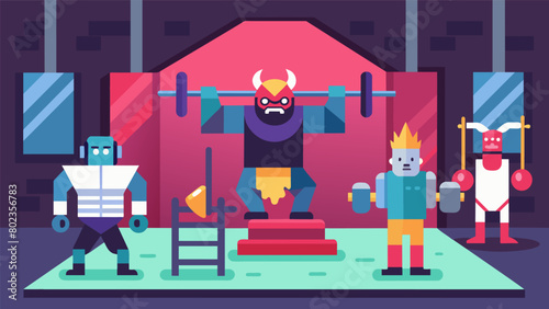 The gym has a special room equipped with various props and costumes for members to practice different personas and ways of intimidating their.