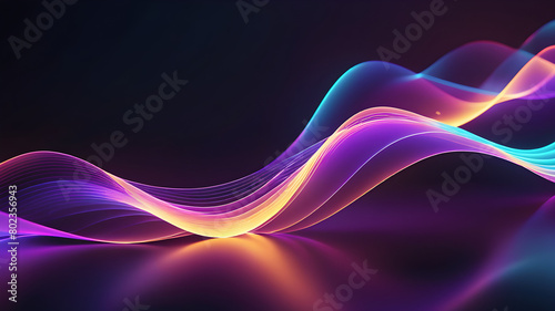 Abstract light wave Background ,aesthetic, colorful background with abstract shape glowing in ultraviolet spectrum, curvy neon lines, Futuristic
