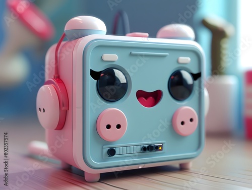 cute 3d music tuner box character