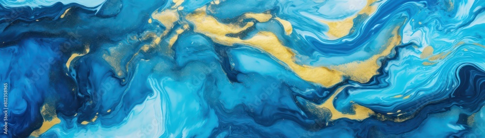 Abstract marbleized effect background. Blue gold creative colors. Beautiful paint with the addition of gold Abstract marbleized effect background. Blue gold creative colors. Beautiful paint with the addition of gold