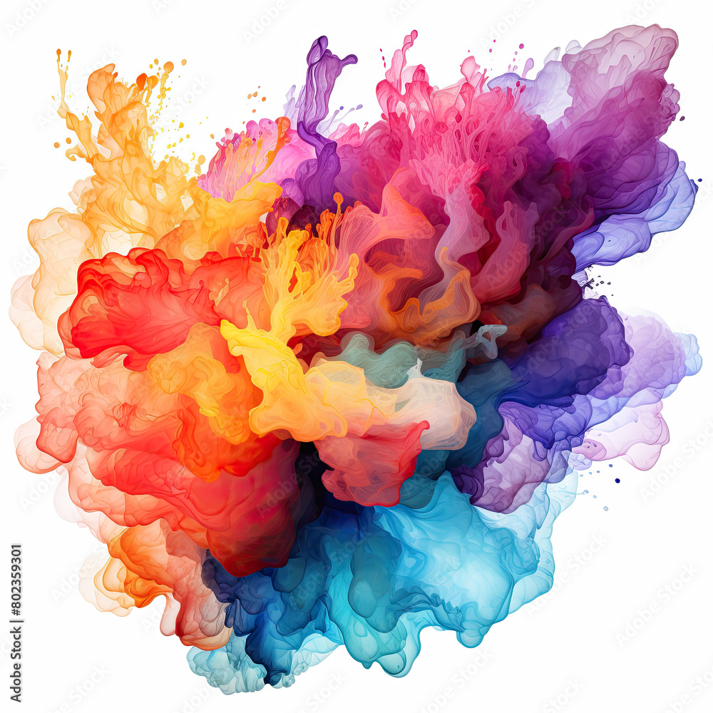 Watercolor Alcohol Ink Splash Illustration, Generative Ai Watercolor Alcohol Ink Splash Illustration, Generative Ai