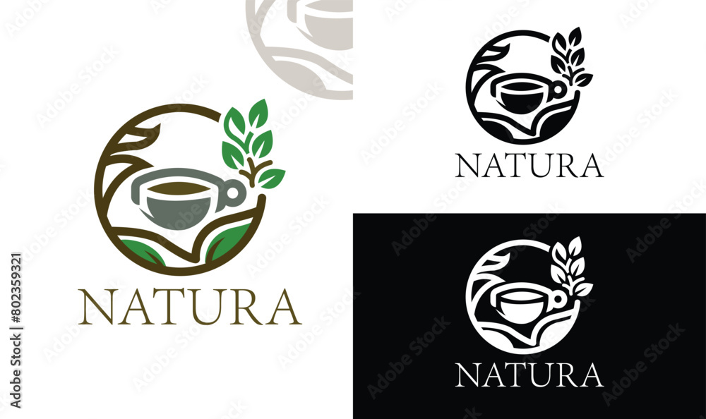 green leaf tea cup modern logo vector icon symbol graphic design illustration green leaf tea cup modern logo vector icon symbol graphic design illustration