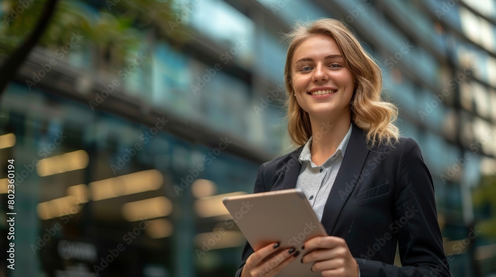 Confident Businesswoman with Tablet Confident Businesswoman with Tablet