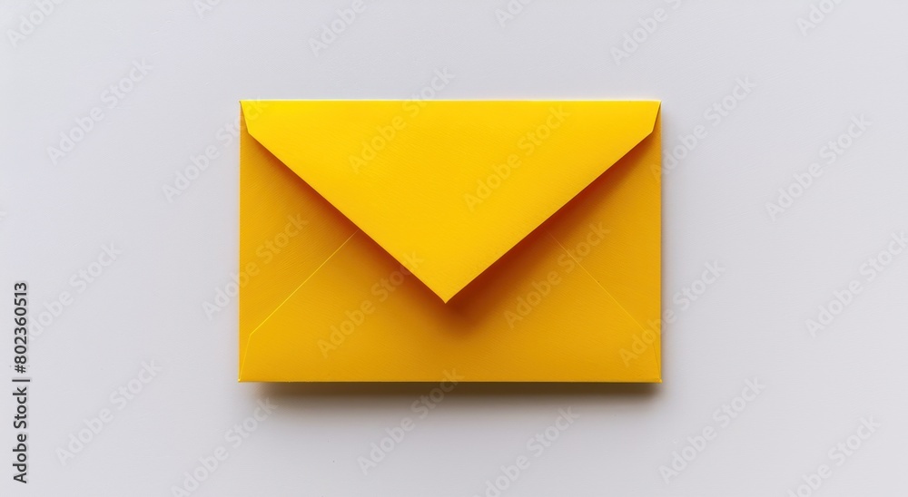 Isolated Yellow Envelope for Mailing and Communication Purposes. Simple and Minimalistic Design on a White Background. Isolated Yellow Envelope for Mailing and Communication Purposes. Simple and Minimalistic Design on a White Background.