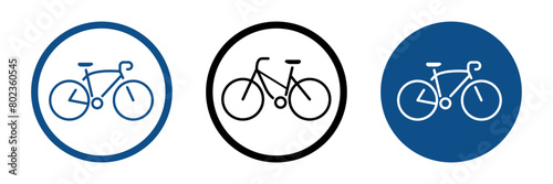 A bicycle icon for an urban environment. A modern bike, a set of icons. Bicycle parking on a special territory. EPS 10