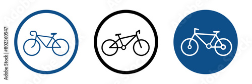 A bicycle icon for an urban environment. A modern bike, a set of icons. Bicycle parking on a special territory. EPS 10
