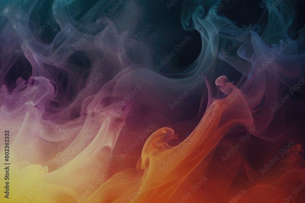 Dynamic dance of colorful smoke. Abstract waves of colored smoke. Flowing colored smoke background. rainbow smoke, paint explosion, color fume powder splash, motion of liquid ink dye in water Dynamic dance of colorful smoke. Abstract waves of colored smoke. Flowing colored smoke background. rainbow smoke, paint explosion, color fume powder splash, motion of liquid ink dye in water