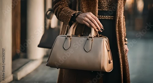 Woman with a luxury bag. photo