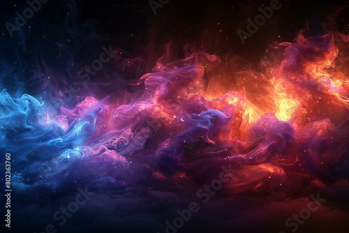 Abstract fire background, Fantasy fractal texture, Digital art, rendering