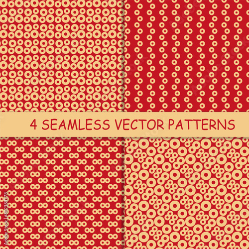 Seamless pattern with rings circles vector artistic print for textile paper decor wallpaper background endless creative art 
