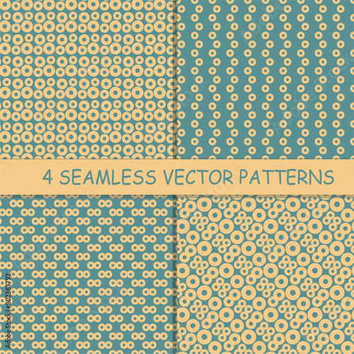 Seamless pattern with rings circles vector artistic print for textile paper decor wallpaper background endless creative art 