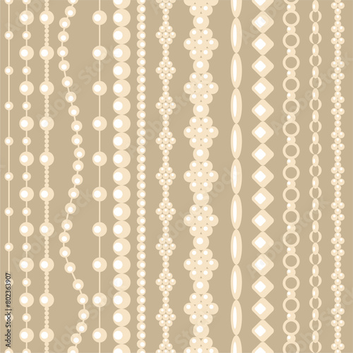 Seamless glamour print pattern with beads jewelry art decor wallpaper for textile, package, paper