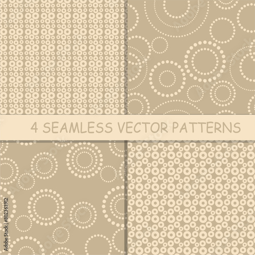 Seamless pattern with rings circles vector artistic print for textile paper decor wallpaper background endless creative art 