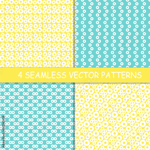 Seamless pattern with rings circles vector artistic print for textile paper decor wallpaper background endless creative art 