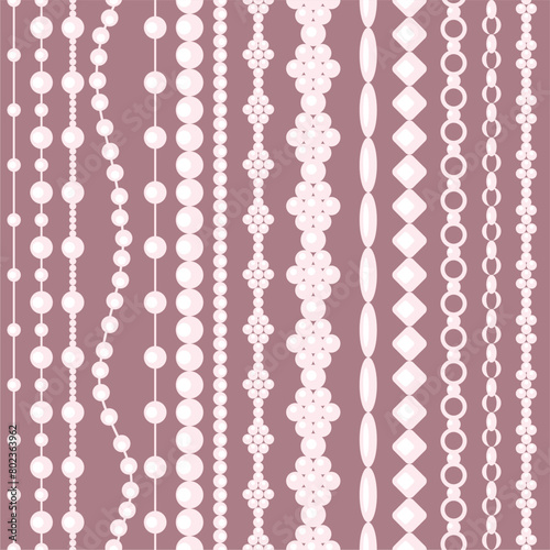 Seamless glamour print pattern with beads jewelry art decor wallpaper for textile, package, paper