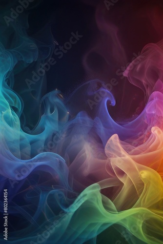 Dynamic dance of colorful smoke. Abstract waves of colored smoke. Flowing colored smoke background. rainbow smoke  paint explosion  color fume powder splash  motion of liquid ink dye in water