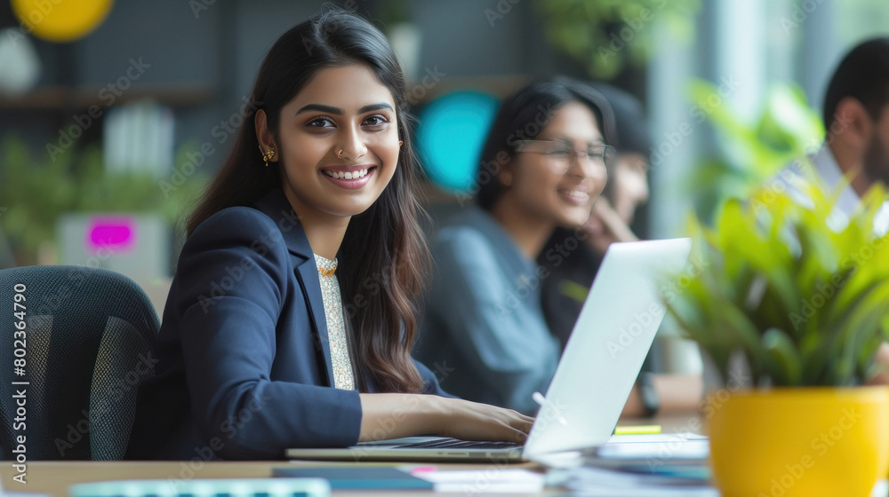 © PRASANNAPIX - young corporate employee team working together and giving happy expression at office © PRASANNAPIX - young corporate employee team working together and giving happy expression at office