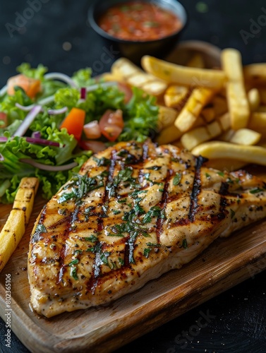 Grilled Chicken Chop With French Fries