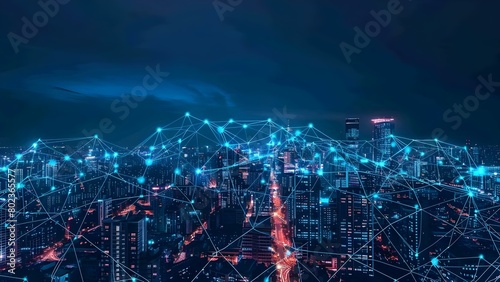 Exploring the intersection of smart cities NFTs and virtual real estate . Concept Smart Cities, NFTs, Virtual Real Estate, Technology, Urban Development