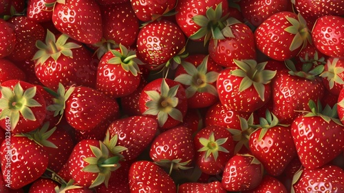 A punnet of fresh, ripe strawberries. photo
