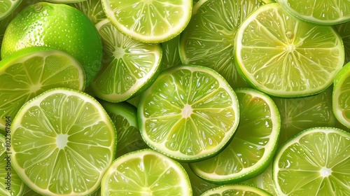 Fresh green limes.