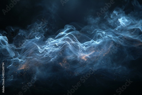 Smoke isolated on black background, Abstract background, Design element
