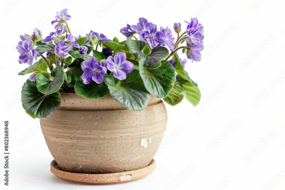 custom made wallpaper toronto digitalAfrican Violets (Saintpaulia ionantha) in Flowerpot Closeup, African Violets Macro House Plant
