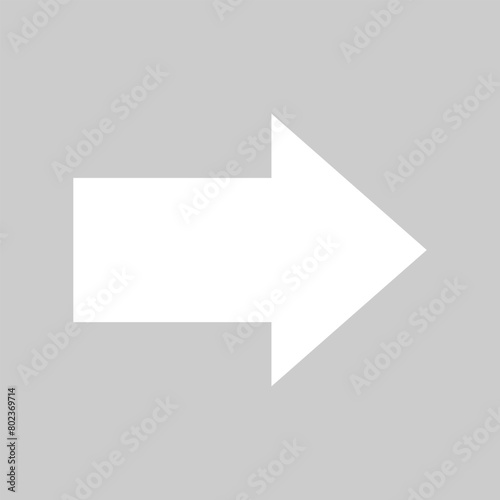 Share icon with arrow. White icon on grey background. flat design arrow pointing backward icon. right, next, forward, proceed straight, symbol for direction. Vector illustration. Eps file 103.