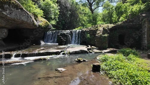 Beautiful natural landscape with traces of ancient civilizations in the Chia Waterfall Park, in the Province of Viterbo, Lazio, Italy. photo