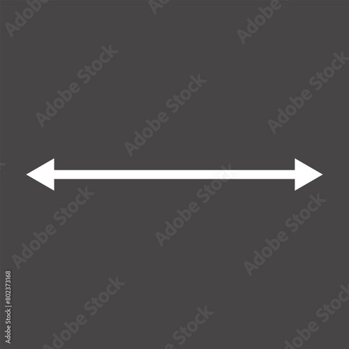 Double arrow icon, two side simple icon vector, White Arrow Isolated on grey background. Vector illustration. Eps file 118. photo