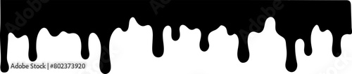 Drip border. Dripping liquid. Flow of paint. Flowing paint, stains. Hand drawn vector illustration.