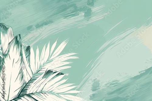 illustration  minimal  boho  green background