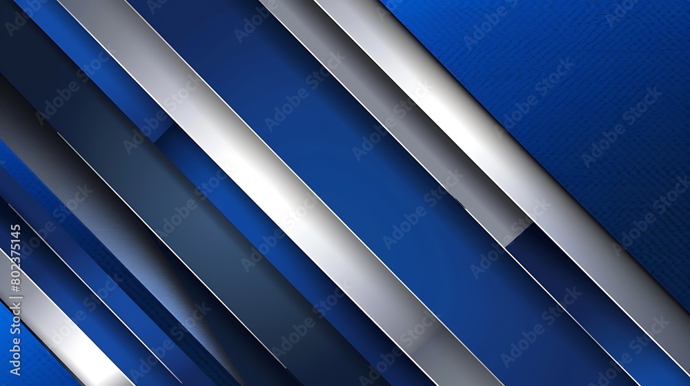 Obraz premium Abstract blue silver gradient geometric overlap shape background