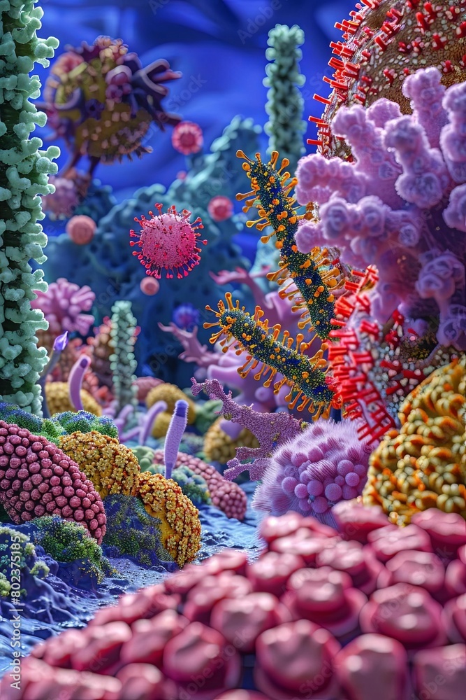 3D animation that shows how viruses interact with cell membranes, emphasizing the importance of membrane structure in viral entry and infection