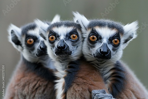 Ring-tailed lemur (Lemur catta) family photo