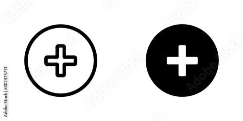 Add icon vector. Plus icon sign symbol vector. Medical cross vector icon illustration isolated on white background
