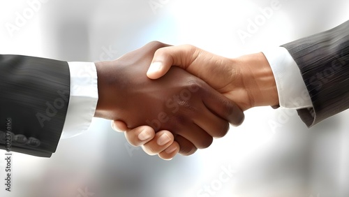 Handshake symbolizing agreement cooperation consent and business deal in diplomacy and commerce. Concept Diplomacy, Business Deal, Cooperation, Agreement, Handshake