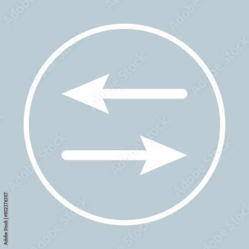 left right sided white thin line arrow icon. Linear vector illustration. Pictogram isolated on different color background. Vector illustration. Eps file 148.