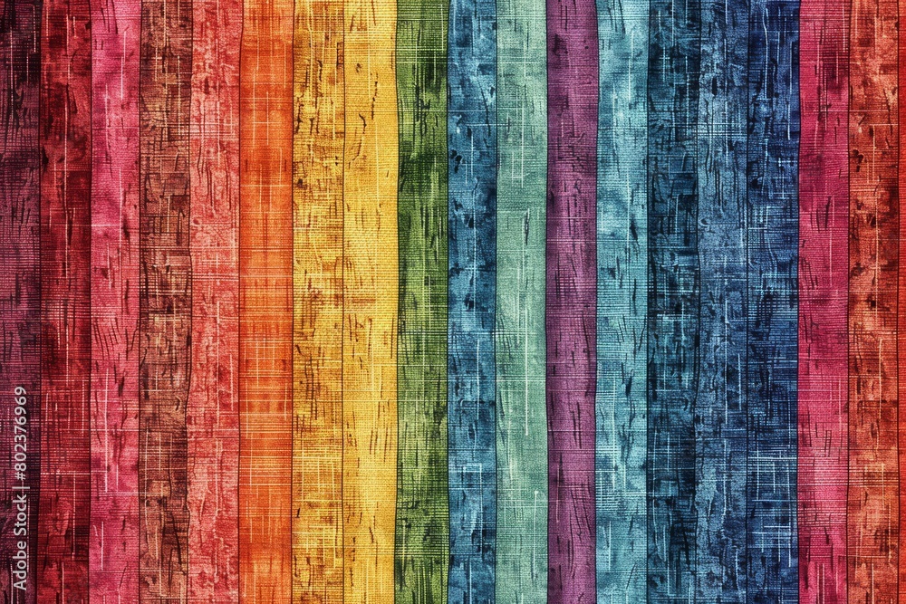 Obraz premium Rich Tapestry of Grunge-Inspired Textured Stripes in a Full Spectrum.