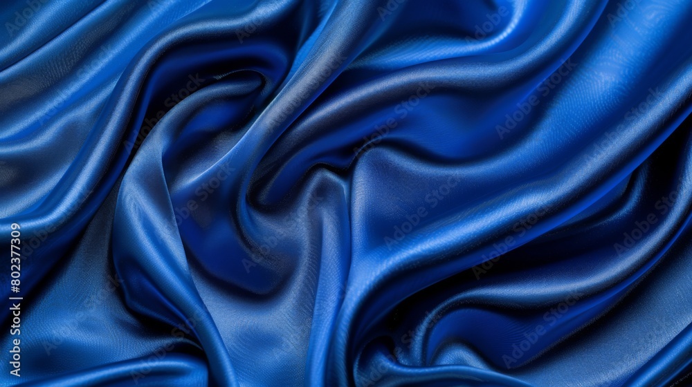 Silky satin fabric in a royal blue shade brings a smooth and luxurious texture to your background. Silky satin fabric in a royal blue shade brings a smooth and luxurious texture to your background.