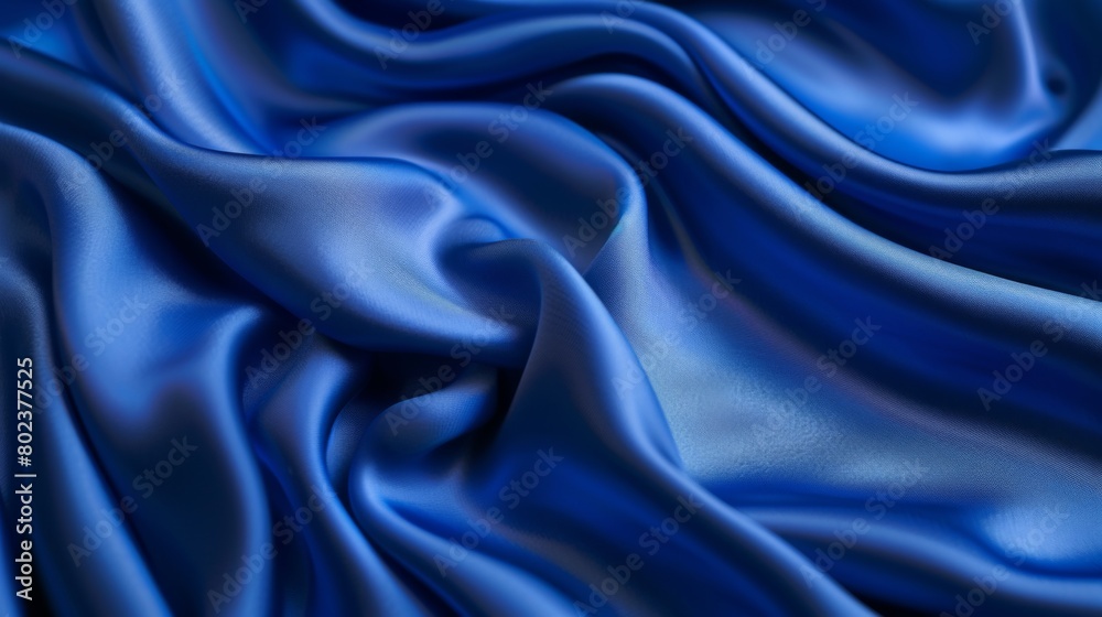 Silky satin fabric in a royal blue shade brings a smooth and luxurious texture to your background. Silky satin fabric in a royal blue shade brings a smooth and luxurious texture to your background.