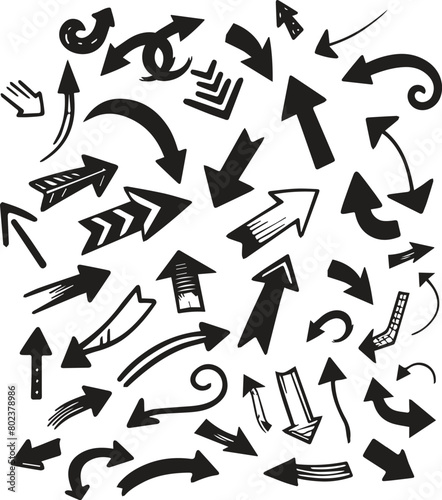  Set arrows vector isolated on white background.