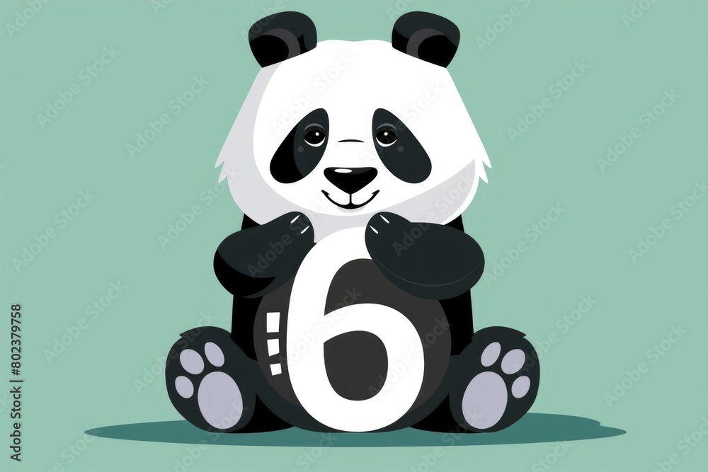 Naklejka premium Panda bear sitting in a cute pose, perfect for wildlife projects