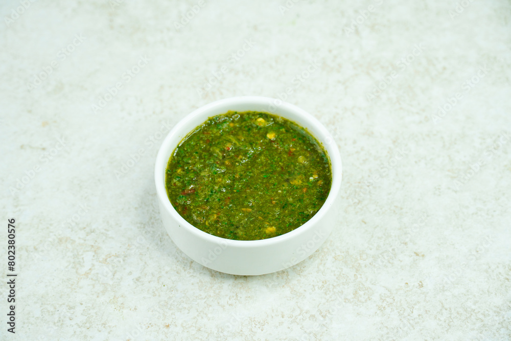 Mint and Green Chilli Sauce, Made with Tamarind Mint Coriander and Spices. Podina Chatni